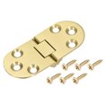 thumbnail image 1 of Uxcell 2.76x1.18inch Flip Hinges Sewing Machine w Screws Brass Gold Tone 2Pack, 1 of 4