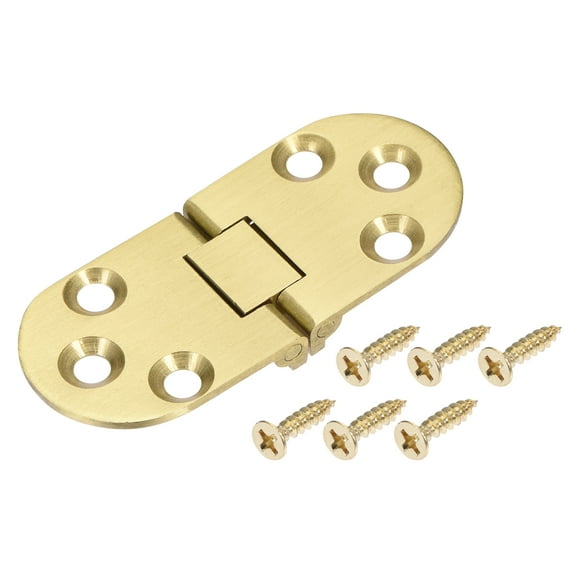 Uxcell 2.76x1.18inch Flip Hinges Sewing Machine w Screws Brass Gold Tone 2Pack