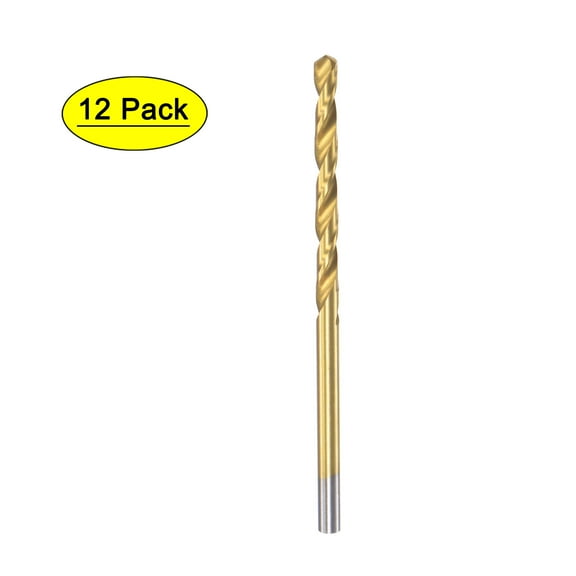 Uxcell 2.7mm High Speed Steel Straight Shank Twist Drill Bit Fully Ground Titanium Coated 12 Pack