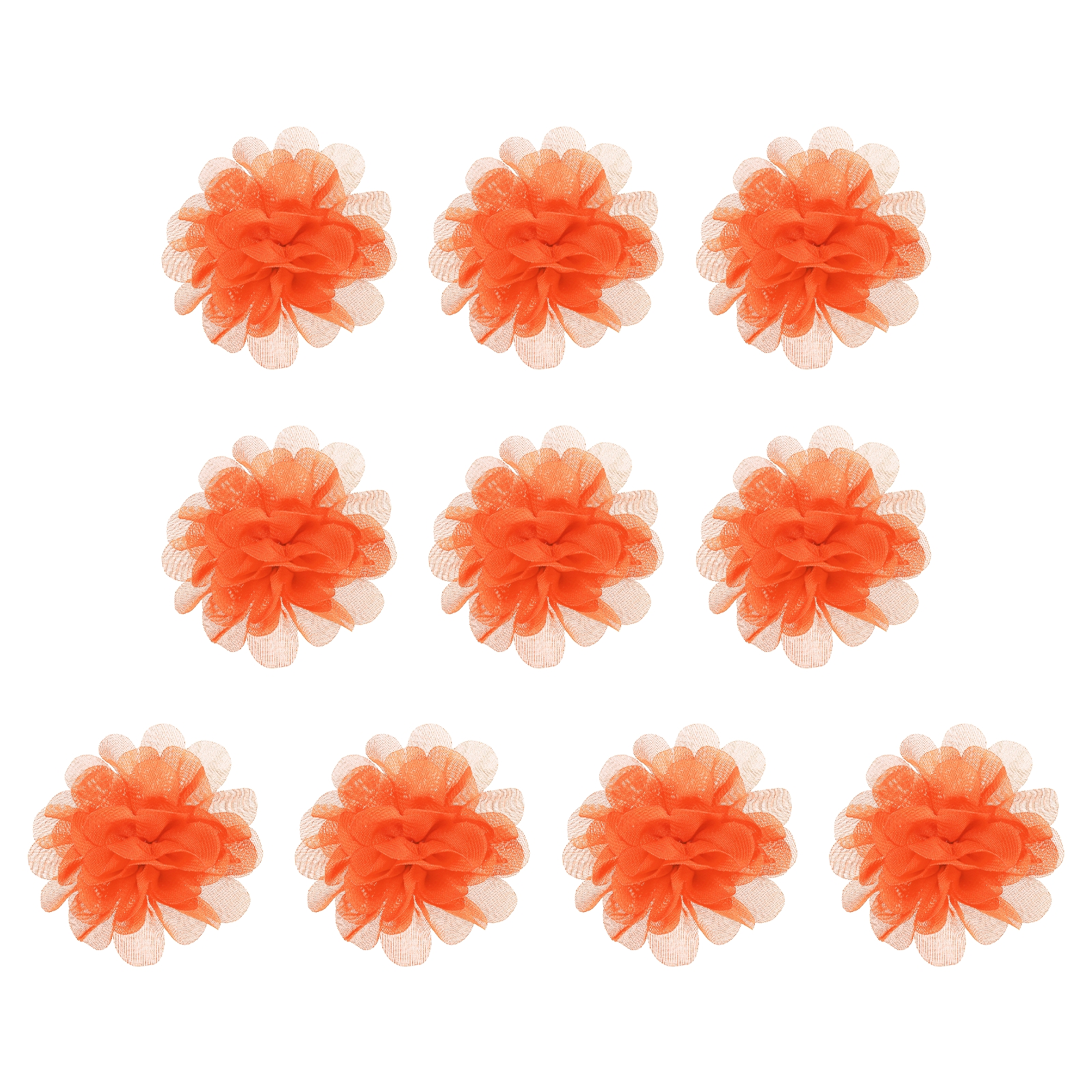 10 Pièces Fleurs En Chiffon Vert Néon - Appliqués à Coudre Pour Tissu Uxcell