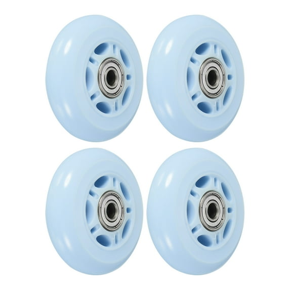 Uxcell 2.8" OD Inline Skate Wheels with Bearings 82A Skate Replacement, Blue 4 Pack