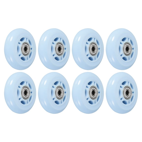 Uxcell 2.8" OD Inline Skate Wheels with Bearings 82A Skate Replacement, Blue 8 Pack