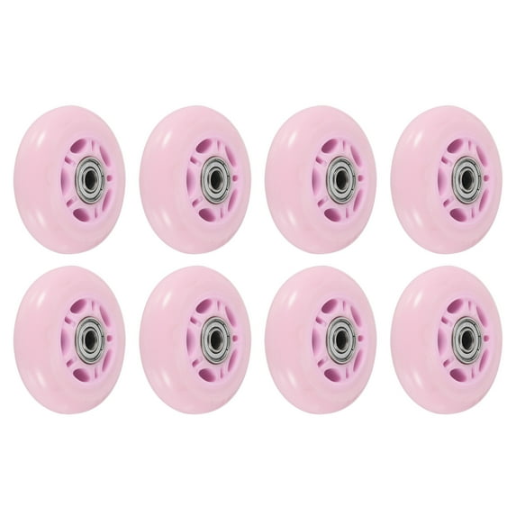 Uxcell 2.8" OD Inline Skate Wheels with Bearings 82A Skate Replacement, Light Pink 8 Pack