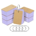 thumbnail image 1 of Uxcell 2.8" x 1.5" Blank Flash Cards with Rings Study Cards Index Cards Note Card Pre Hole Punched, Purple 600 Pack, 1 of 5