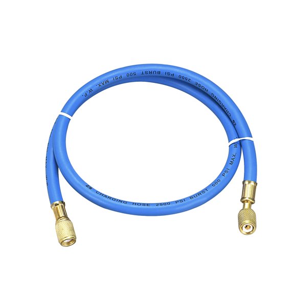 Uxcell 2.95ft 1/4 SAE Thread 500PSI Refrigeration Tube Charging Hose Tube Rubber Blue