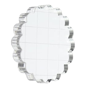Uxcell 2" Acrylic Stamp Block Clear Stamping Block with Grid Lines Decorative Mounting Blocks Round