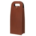 thumbnail image 1 of Uxcell 2 Bottle Wine Gift Bag, Wine Bag Reusable Leather Wine Tote Carrier for Wine Bottles Portable, Brown-1, 1 of 5
