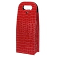 thumbnail image 1 of Uxcell 2 Bottle Wine Gift Bag, Wine Bag Reusable Leather Wine Tote Carrier for Wine Bottles Portable, Red, 1 of 5