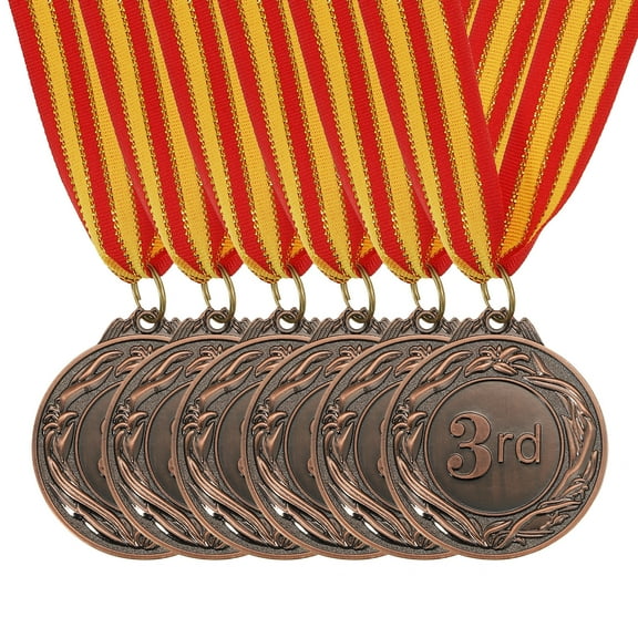 Uxcell 2" Bronze Award Medals 3rd Place Prize with Neck Ribbon, 6 Pieces