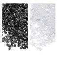 thumbnail image 1 of Uxcell 2 Colors Crushed Glass Chips, 1-4mm Irregular Sequins Metallic Color Glass 28g White, Black, 1 of 5