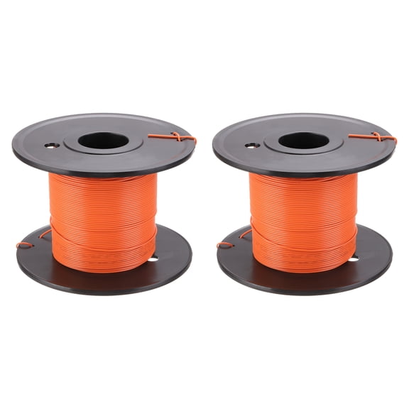 Uxcell 2 Count Wire Polyvinyl Chloride Hookup Wire, Copper Wire with Spool for Internal Connecting Wire Orange 30AWG,30m