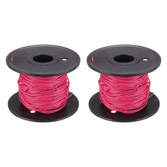 Uxcell 2 Count Wire Polyvinyl Chloride Hookup Wire, Copper Wire with Spool for Internal Connecting Wire Red 24AWG,30m