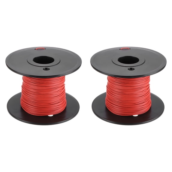 Uxcell 2 Count Wire Polyvinyl Chloride Hookup Wire, Copper Wire with Spool for Internal Connecting Wire Red 26AWG,30m