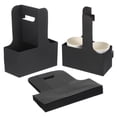 thumbnail image 1 of Uxcell 2 Cup Drink Carrier Handle 10Pcs Kraft Paperboard to Go Coffee Cup Holder Black, 1 of 7