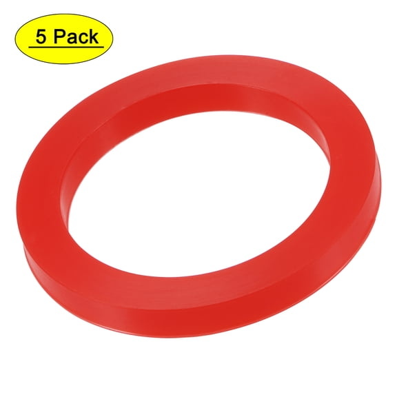 Uxcell 2" DN50 Silicone Rubber Flat Washer Quick Connector Gasket Red 5 Count
