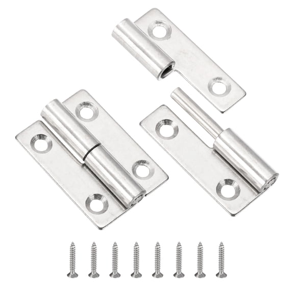 Uxcell 2" Detachable Lift Off Hinges Left Handed Handed Slip Joint Flag Hinge Butt Door Hinge with Screw, 2 Pcs