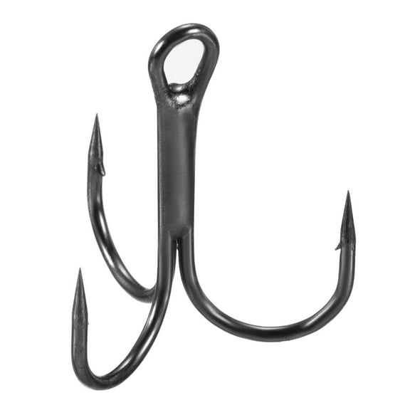 Uxcell 2# Fishing Treble Hooks, 3X Strong Treble Fish Hook High Carbon Steel Fishing Hooks for Saltwater, Black 10Pcs