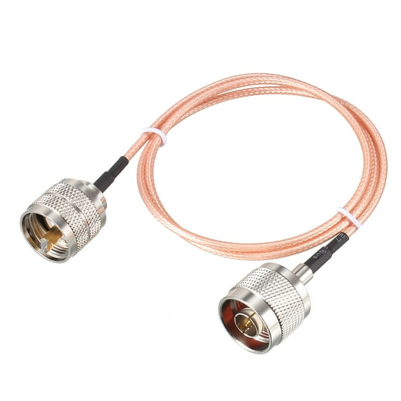 Uxcell 2 Ft UHF () Male to N-Type Male Antenna Cable RG316 Coax Cable Nickel Pink 1pcs
