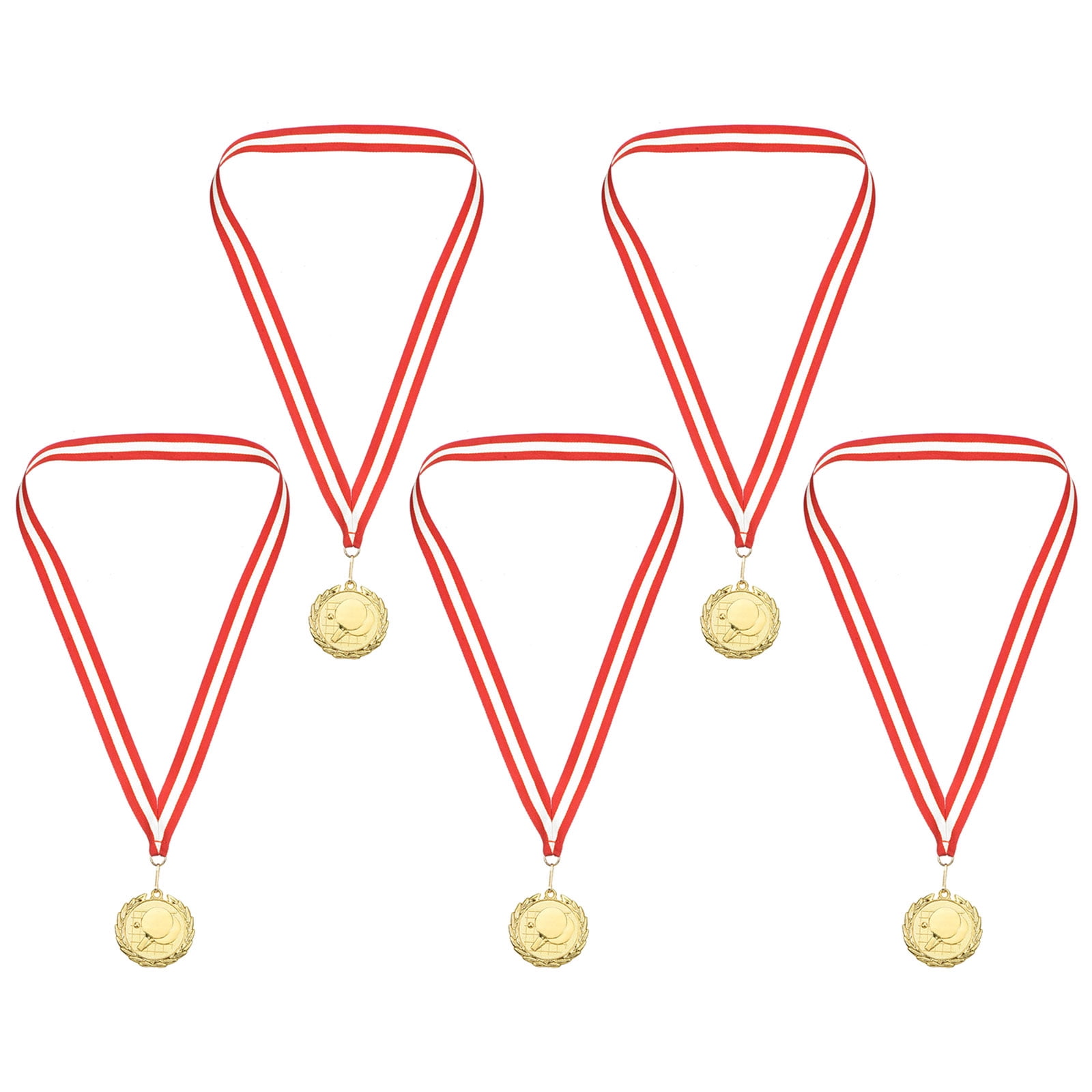 Uxcell 2" Gold Table Tennis Medals, 5Pcs Table Tennis Award Medals for Events