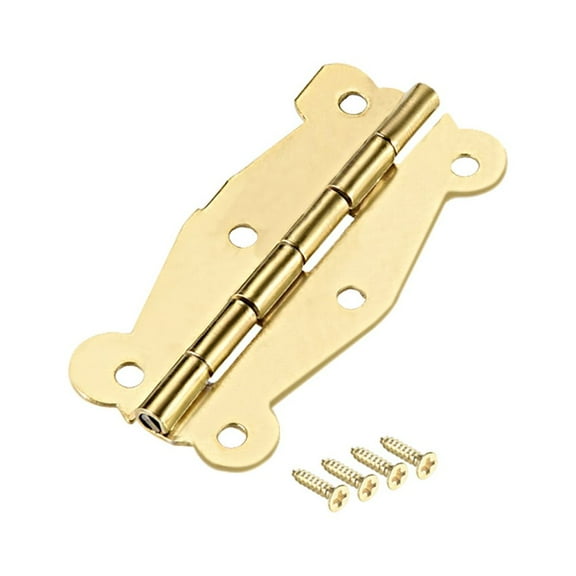 Uxcell 2" Golden  Hinges Retro Butterfly Shape Hinge Replacement with Screws 10pcs