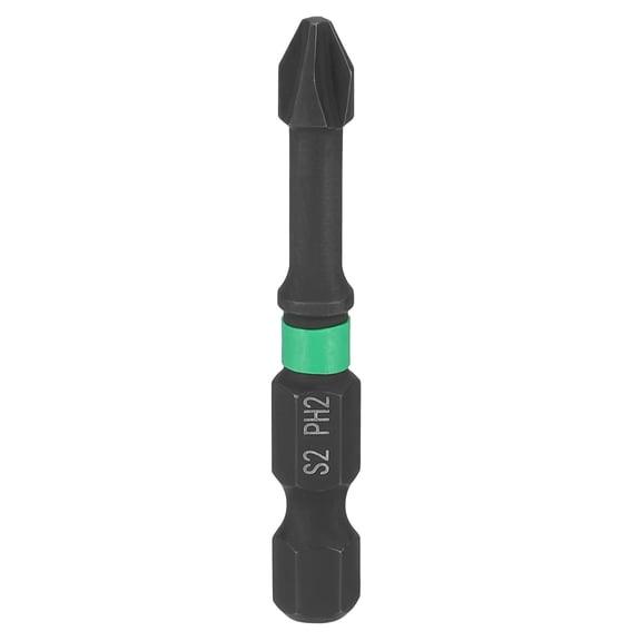 Uxcell #2 Impact Phillips Screwdriver Bit PH2 1/4" Hex Shank 50" (50mm) Length 0.17" Rod Magnetic Cross Head Drill Bits S2 Steel Industrial Screw Driver for Impact Power Drivers