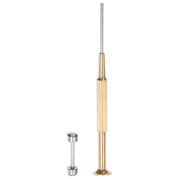 Uxcell 2 In 1 Watch Screw Tube Rod 16mm Stainless Steel Watch Strap Pins with 2mm Slotted Screwdriver, Silver Tone