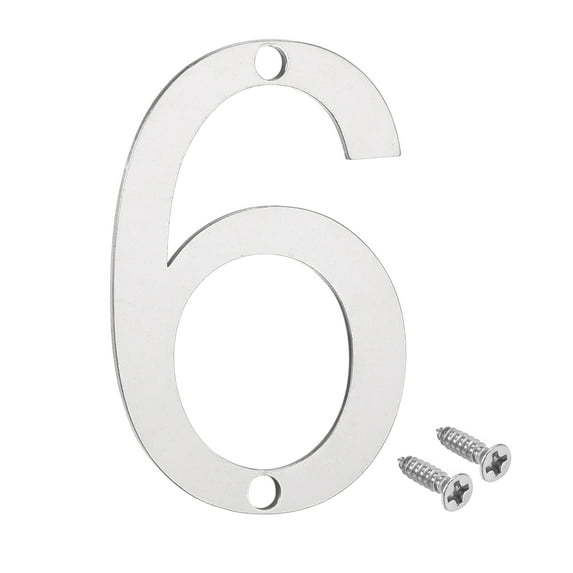 Uxcell 2 Inch 304 Stainless Steel House Number Polishing for Door Mailbox(Number 6)
