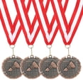 thumbnail image 1 of Uxcell 2 Inch Badminton Medals Bronze Award Medals with Neck Ribbon for Team Sports Games Party Favors 4 Pieces, 1 of 7