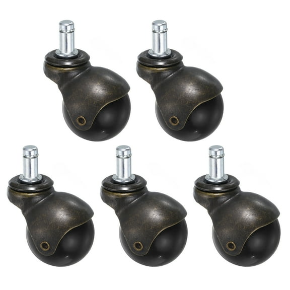 Uxcell 2 Inch Ball Caster Wheels, 5 Pack Stem Caster, Bronze Tone