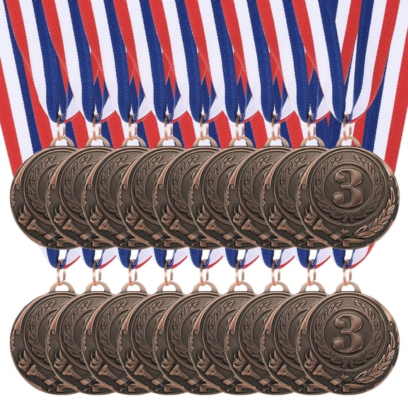 Uxcell 2 Inch Bronze Award Medals Metal Winner Medals with Neck Ribbon for Sports Competitions Party Favors 18 Pieces