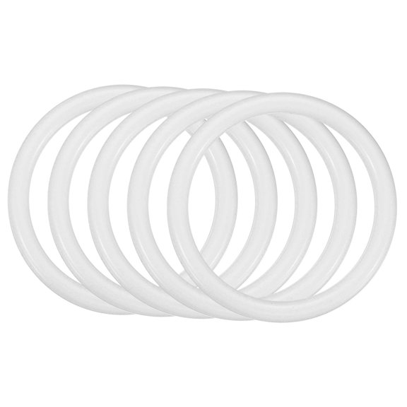 Uxcell 2 Inch Dream Catcher Rings, 5 Pcs Plastic Macrame Wreath Floral Round Ring Hoop, White