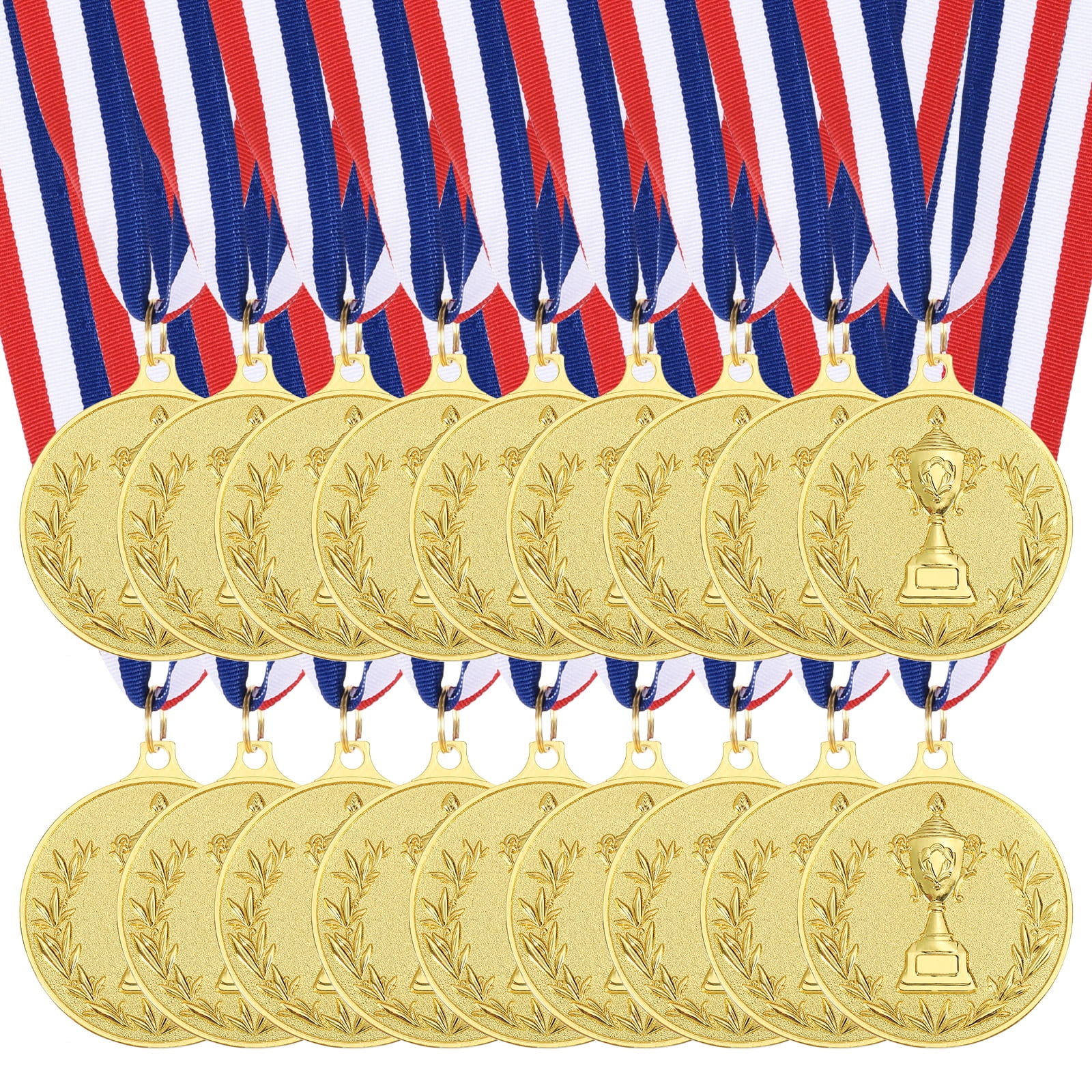 Uxcell 2 Inch Gold Award Medals Metal Winner Medals with Neck Ribbon ...