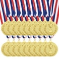 thumbnail image 1 of Uxcell 2 Inch Gold Award Medals Metal Winner Medals with Neck Ribbon Trophy Style for Team Sports Games Party Favors 18 Pieces, 1 of 7
