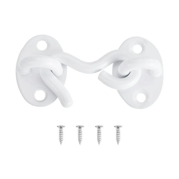 Uxcell 2 inch Hook and Eye Latch Barn Door Lock Stainless Steel, White