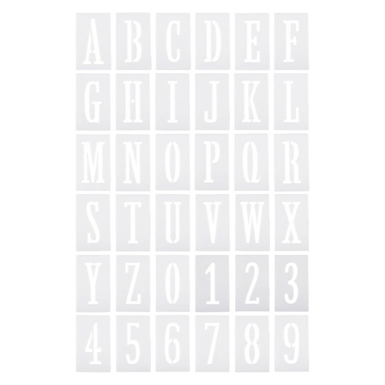 Uxcell 2 Inch Letter Number Stencils 1.5 Width Reusable Alphabet