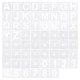 thumbnail image 1 of Uxcell 2 Inch Letter Number Stencils 2.5" Width Reusable Alphabet Numbers Templates Set with Ring, White 62 Pack, 1 of 6