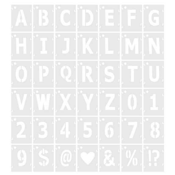 Uxcell Letter Number Stencils Reusable Alphabet Numbers Symbol Templates Set with Ring 2 Inch