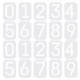 thumbnail image 1 of Uxcell 2 Inch Number Stencils, 20 Pack Reusable Plastic Numbers Templates Set 0-9 for Painting Style 2, White, 1 of 6