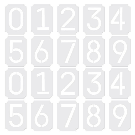 Uxcell 2 Inch Number Stencils, 20 Pack Reusable Plastic Numbers Templates Set 0-9 for Painting Style 2, White