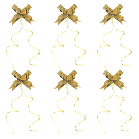Uxcell 2 Inch Pull Bows Ribbon Present Wrapping String Decorative Bow Tie Gold Tone 40 Pack