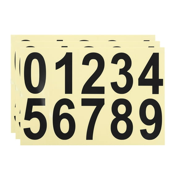 Uxcell 2 Inch Reflective Mailbox Number Sticker Decal Die Cut Classic Style Strong Self Adhesive, Black, 3 Pack