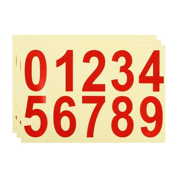 Uxcell 2 Inch Reflective Mailbox Number Sticker Decal Die Cut Classic Style Strong Self Adhesive, Red, 3 Pack