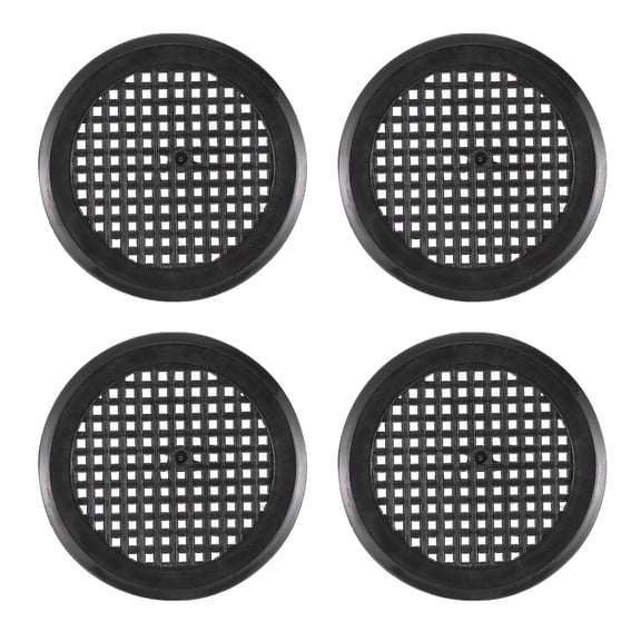 Uxcell 2 Inch (50mm Openings) Round Air Vent Cover, 4PCS Plastic Circular Soffit Exhaust Vent Mesh Hole Ventilation Grille Cover for Bathroom Office Home Kitchen, Black