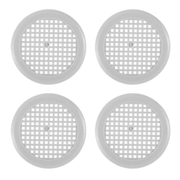 Uxcell 2 Inch (50mm Openings) Round Air Vent Cover, 4PCS Plastic Circular Soffit Exhaust Vent Mesh Hole Ventilation Grille Cover for Bathroom Office Home Kitchen, Gray