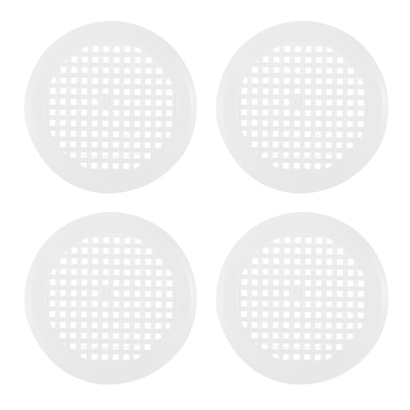 Uxcell 2 Inch (50mm Openings) Round Air Vent Cover, 4PCS Plastic Circular Soffit Exhaust Vent Mesh Hole Ventilation Grille Cover for Bathroom Office Home Kitchen, White