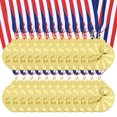 thumbnail image 1 of Uxcell 2 Inch Soccer Medals Gold Award Medals with Neck Ribbon for Team Sports Games Party Favors 24 Pieces, 1 of 7
