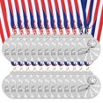 thumbnail image 1 of Uxcell 2 Inch Soccer Medals Silver Award Medals with Neck Ribbon for Team Sports Games Party Favors 24 Pieces, 1 of 7