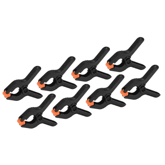 Uxcell 2 Inch Spring Clamps, 8 Pack Plastic Flexible Anti Slip Strong Clips, Black
