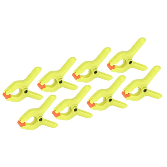 Uxcell 2 Inch Spring Clamps, 8 Pack Plastic Flexible Anti Slip Strong Clips, Yellow
