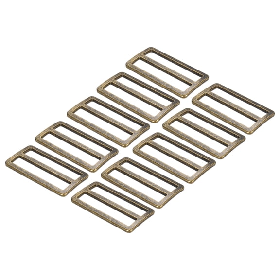 Uxcell 2 Inch Tri-Glide Slide Buttons, 10 Pack Buckle Webbing Strap Fastener for Backpack Bag Belt, Bronze